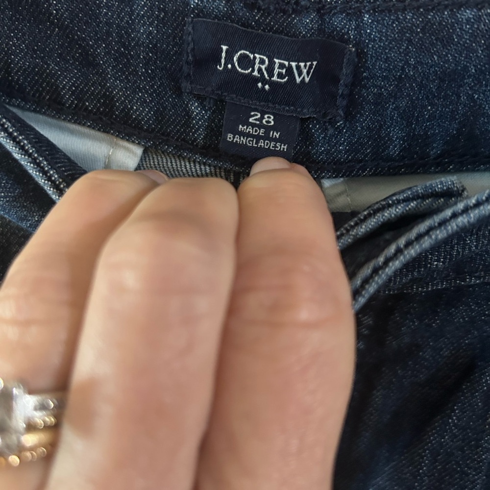 J. Crew Dark Blue High Waisted Pleated Wide Leg Jeans Size 28 # 791 - Picture 4 of 5